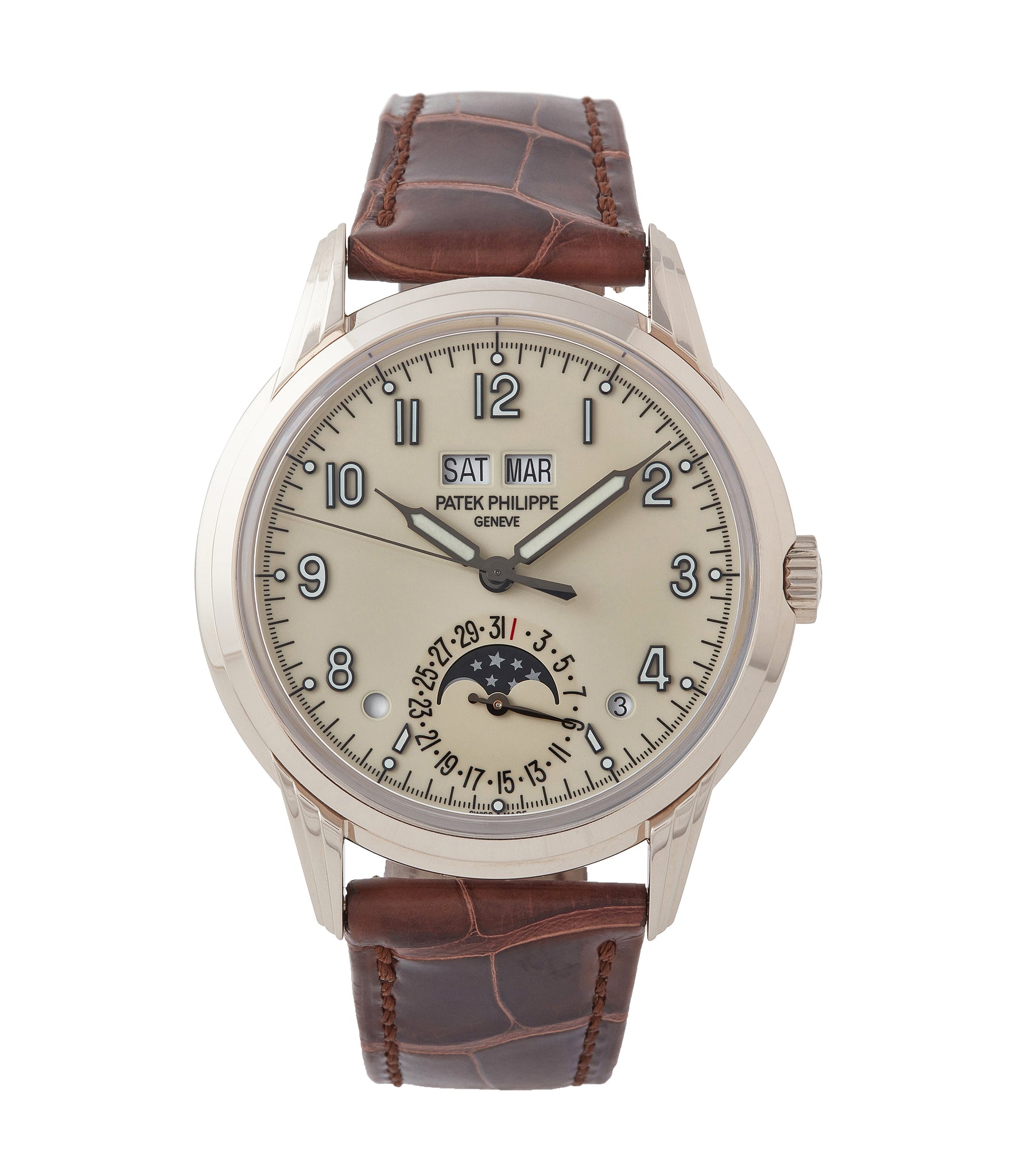 buy Patek Philippe 5320G-001 Perpetual Calendar white gold watch for sale online at A Collected Man London UK specialist of rare watches