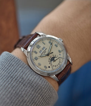 5320G Patek Philippe Perpetual Calendar white gold watch for sale online at A Collected Man London UK specialist of rare watches