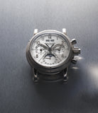 Front dial case | Patek Philippe | Split Seconds Chronograph | 5004 | White Gold | Available worldwide at A Collected Man