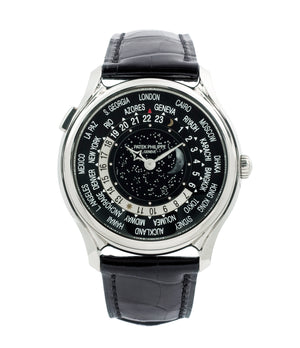 buy Patek Philippe Worldtimer Moonphase 5575G 175th Anniversary white gold preowned dress watch for sale online at A Collected Man London rare watch specialist