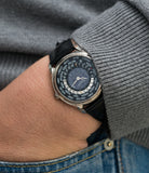 traveller wristwatch Patek Philippe Worldtimer Moonphase 5575G 175th Anniversary white gold preowned dress watch for sale online at A Collected Man London rare watch specialist