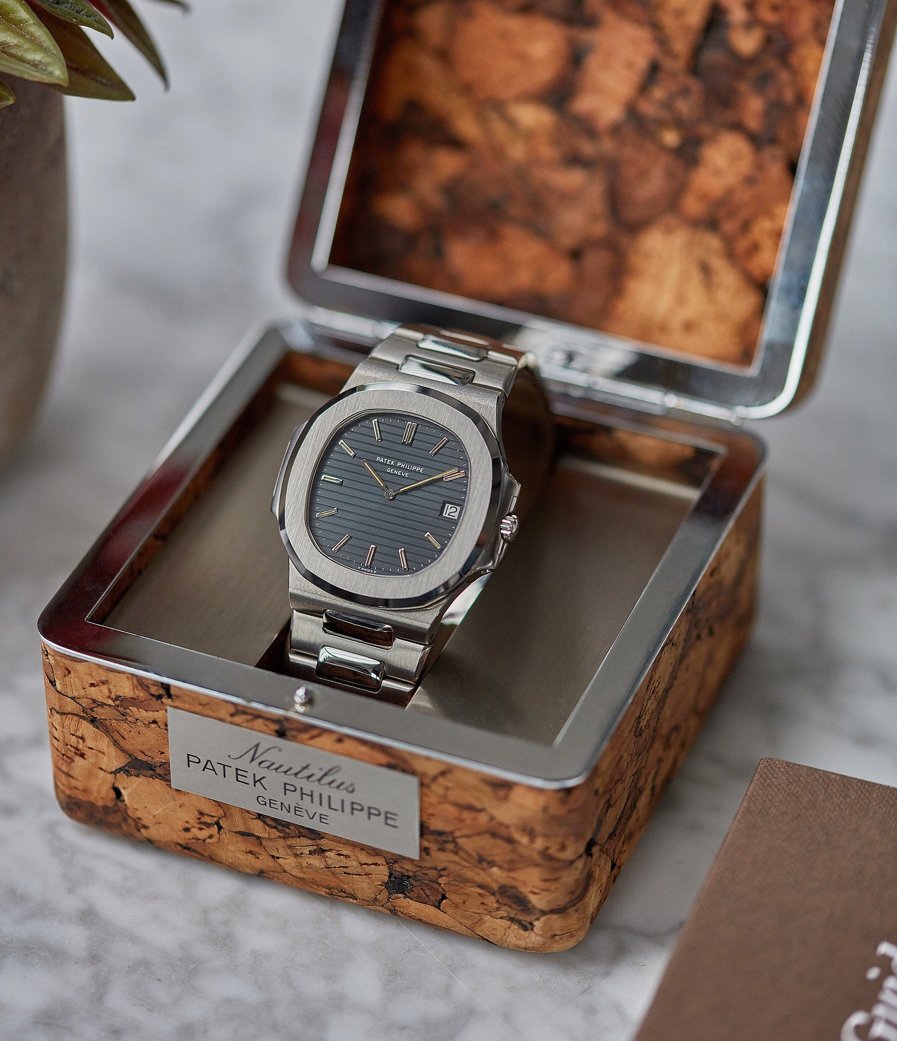 Patek Philippe cork box Nautilus 3700/001 full set sport watch for sale online at A Collected Man London UK specialist of rare watches
