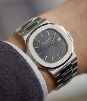 hands-on with Patek Philippe Nautilus 3700/001 full set sport watch for sale online at A Collected Man London UK specialist of rare watches