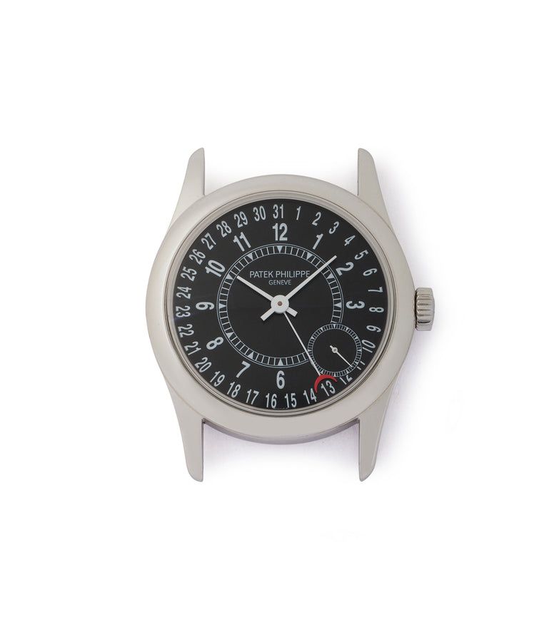 Side-shot Patek Philippe Calatrava 6000G White Gold, available to buy from A Collected Man, London