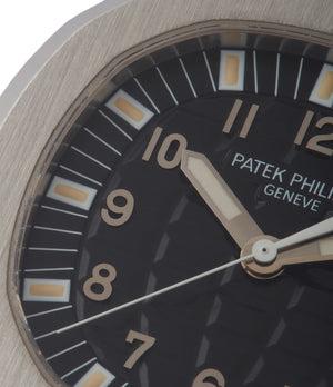 Jumbo Patek Philippe Aquanaut 5065/1A-010 steel sport pre-owned watch for sale online at A Collected Man London UK specialist of rare watches