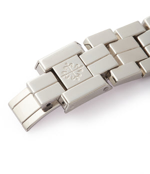 steel bracelet Patek Philippe Aquanaut 5065/1A-010 Jumbo steel sport pre-owned watch for sale online at A Collected Man London UK specialist of rare watches