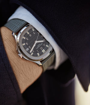 pre-owned Patek Philippe Aquanaut 5065/1A-010 Jumbo steel sport watch for sale online at A Collected Man London UK specialist of rare watches