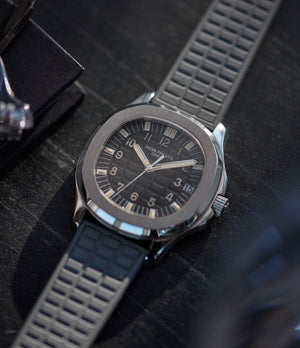 sport watch Patek Philippe Aquanaut 5065/1A-010 Jumbo steel pre-owned watch for sale online at A Collected Man London UK specialist of rare watches