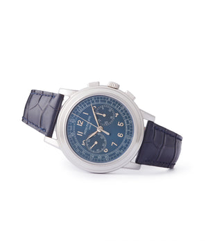 rare Patek Philippe 5070P Saatchi Limited Edition blue dial platinum pre-owned watch for sale online A Collected Man London UK specialist of rare watches