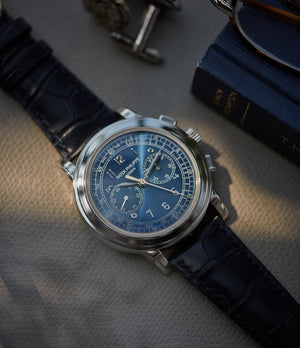 pre-owned Patek Philippe 5070P Saatchi Limited Edition blue dial platinum pre-owned watch for sale online A Collected Man London UK specialist of rare watches