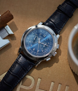 5070P Patek Philippe Saatchi Limited Edition blue dial platinum pre-owned watch for sale online A Collected Man London UK specialist of rare watches
