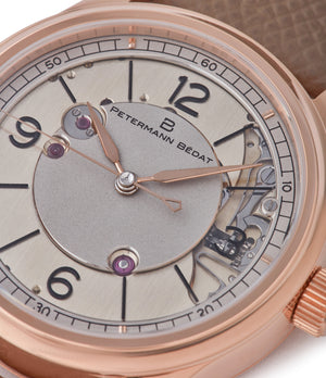 openwork dial Petermann Bédat 1967 Deadbeat Seconds rose gold time-only watch independent watchmakers order official retailer A Collected Man London