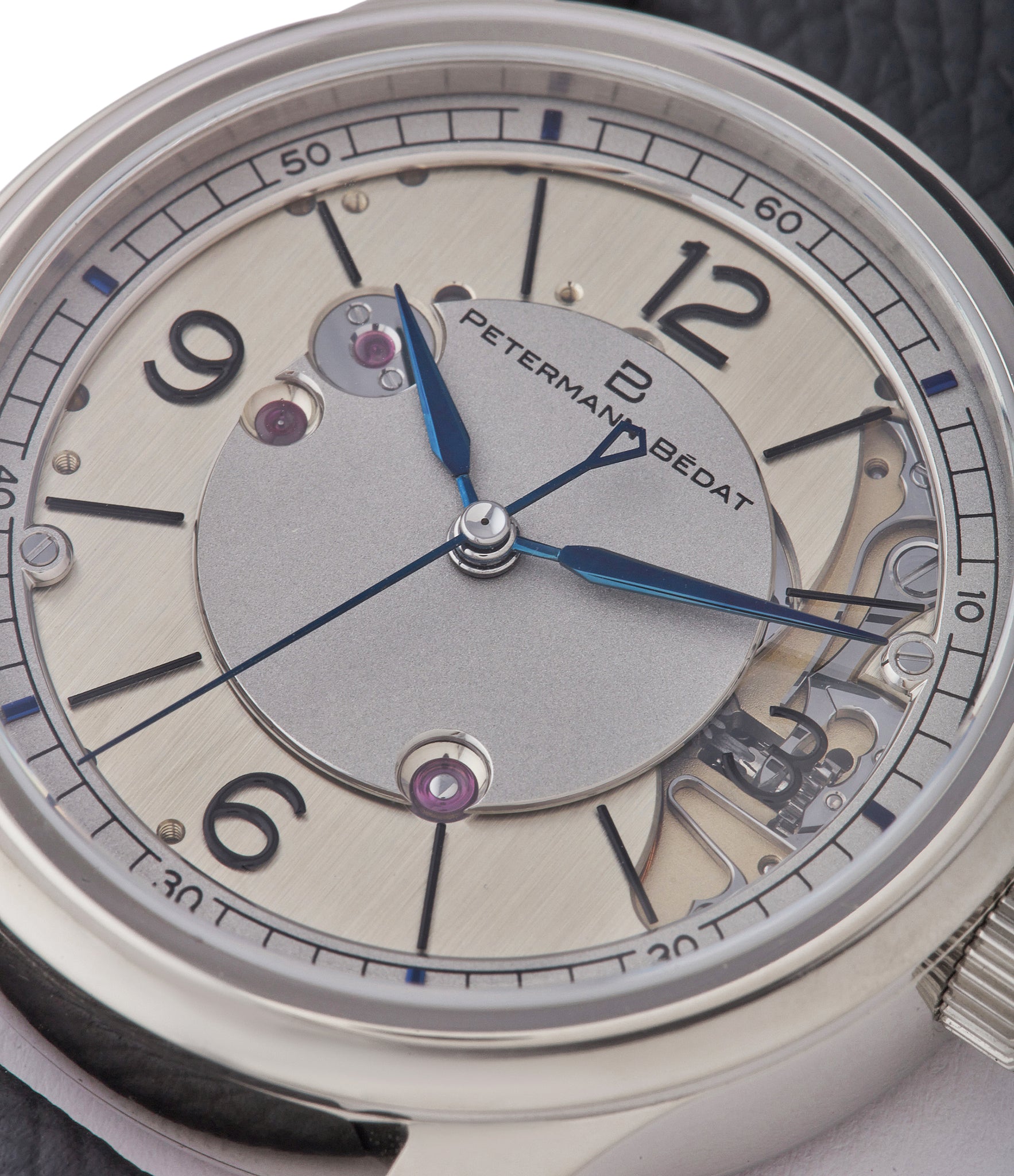 Deadbeat seconds Petermann Bédat 1967 Deadbeat Seconds white gold time-only watch independent watchmakers order official retailer A Collected Man London