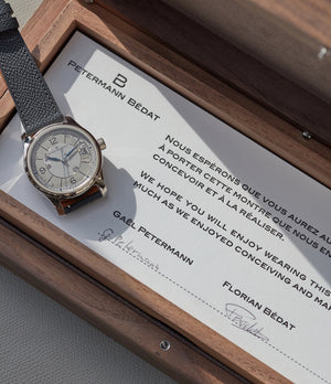 Gael Petermann Florian Bedat Petermann Bédat 1967 Deadbeat Seconds white gold time-only watch independent watchmakers order official retailer A Collected Man London