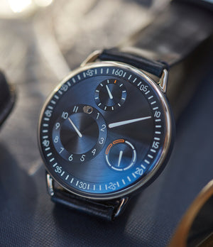 night blue dial Ressence Type 1N titanium independent watchmaker watch for sale online at A Collected Man London UK specialist of rare watches