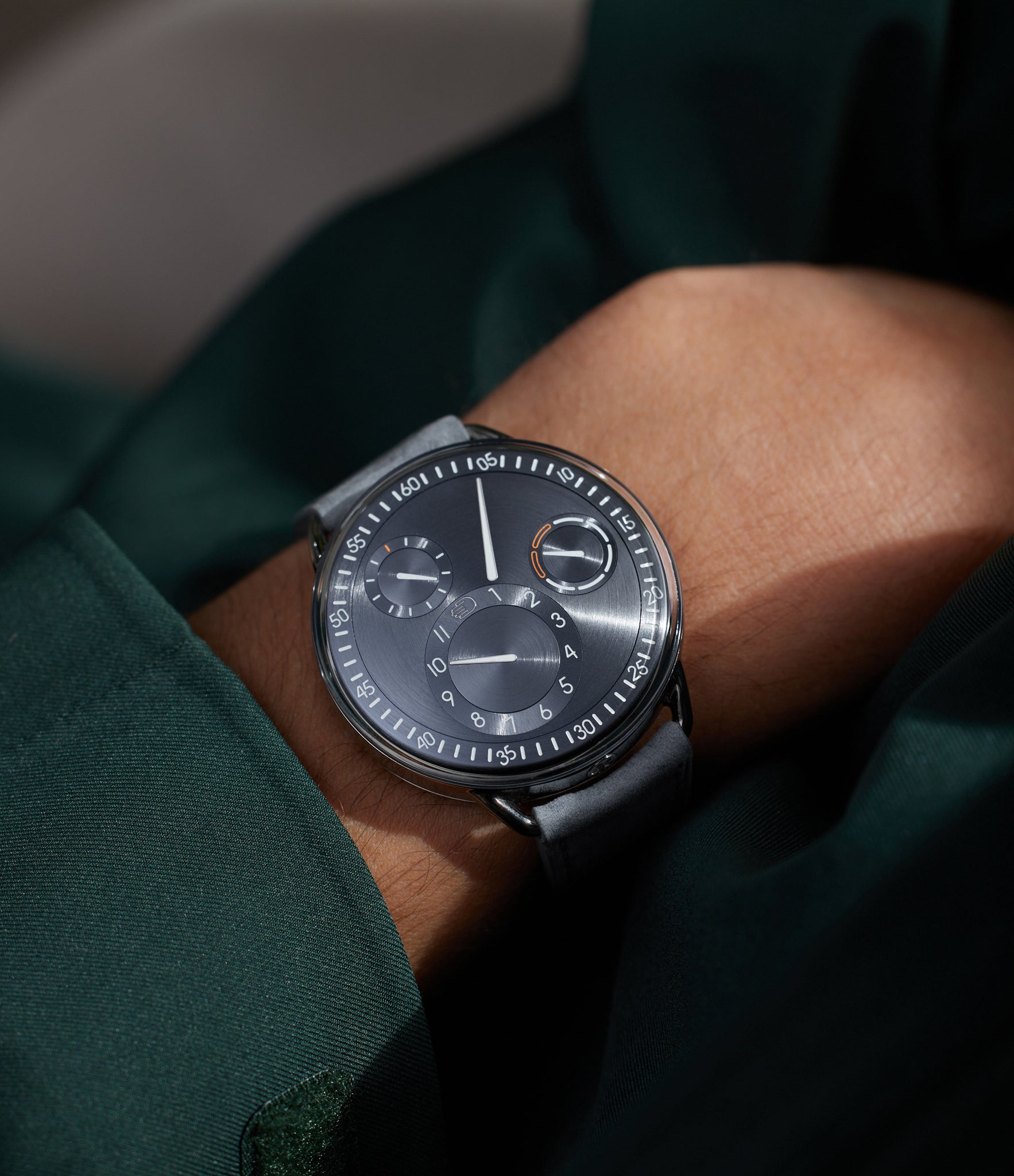 Ressence Type 1N | Dial | On-wrist | Grade 5 Titanium | A Collected Man London