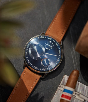 independent Belgian watchmaker Ressence Type 1N titanium blue dial watch for sale online at A Collected Man London UK specialist of rare watches