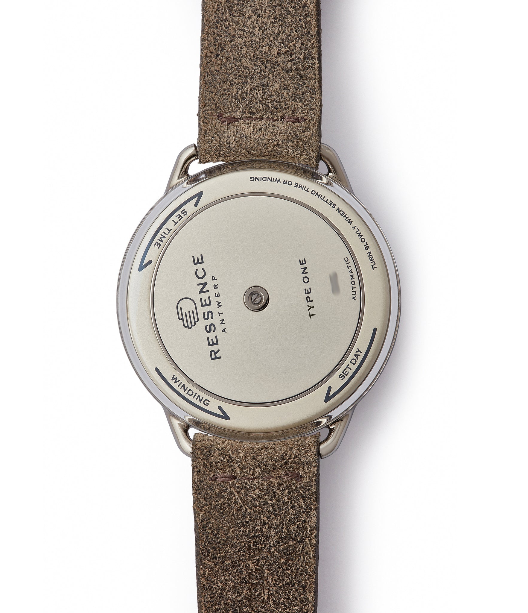 Ressence Type 1 Mechanical 42mm Titanium and Ostrich Watch for sale online at A Collected Man