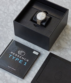 pre-owned full set Ressence Type 1W white independent watchmaker for sale online at A Collected Man London UK specialist of rare watches