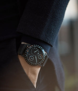 Ressence Men Type 1 Mechanical 42mm Titanium and Leather Watch black at A Collected Man London