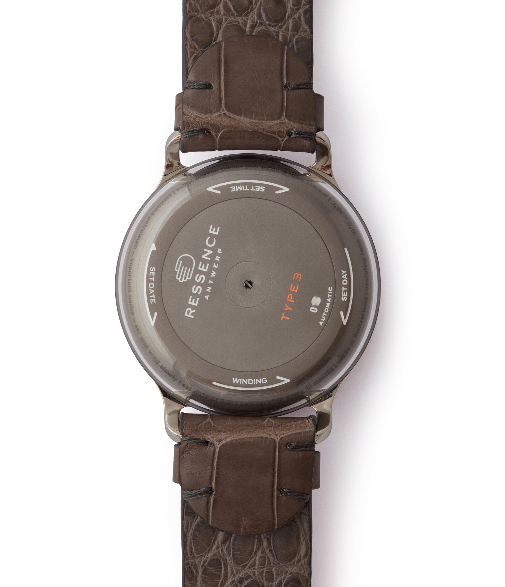independent watchmaker Ressence Type 3S oil-filled grey dial watch for sale online at A Collected Man London specialist of rare watches