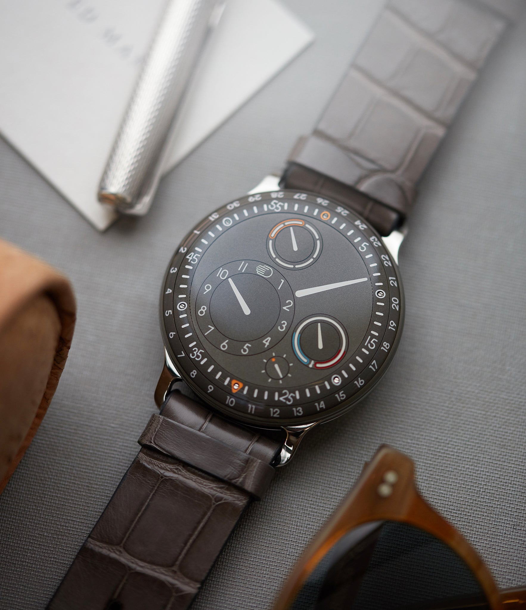 find Ressence Type 3S oil-filled grey dial watch for sale online at A Collected Man London specialist of independent watchmakers
