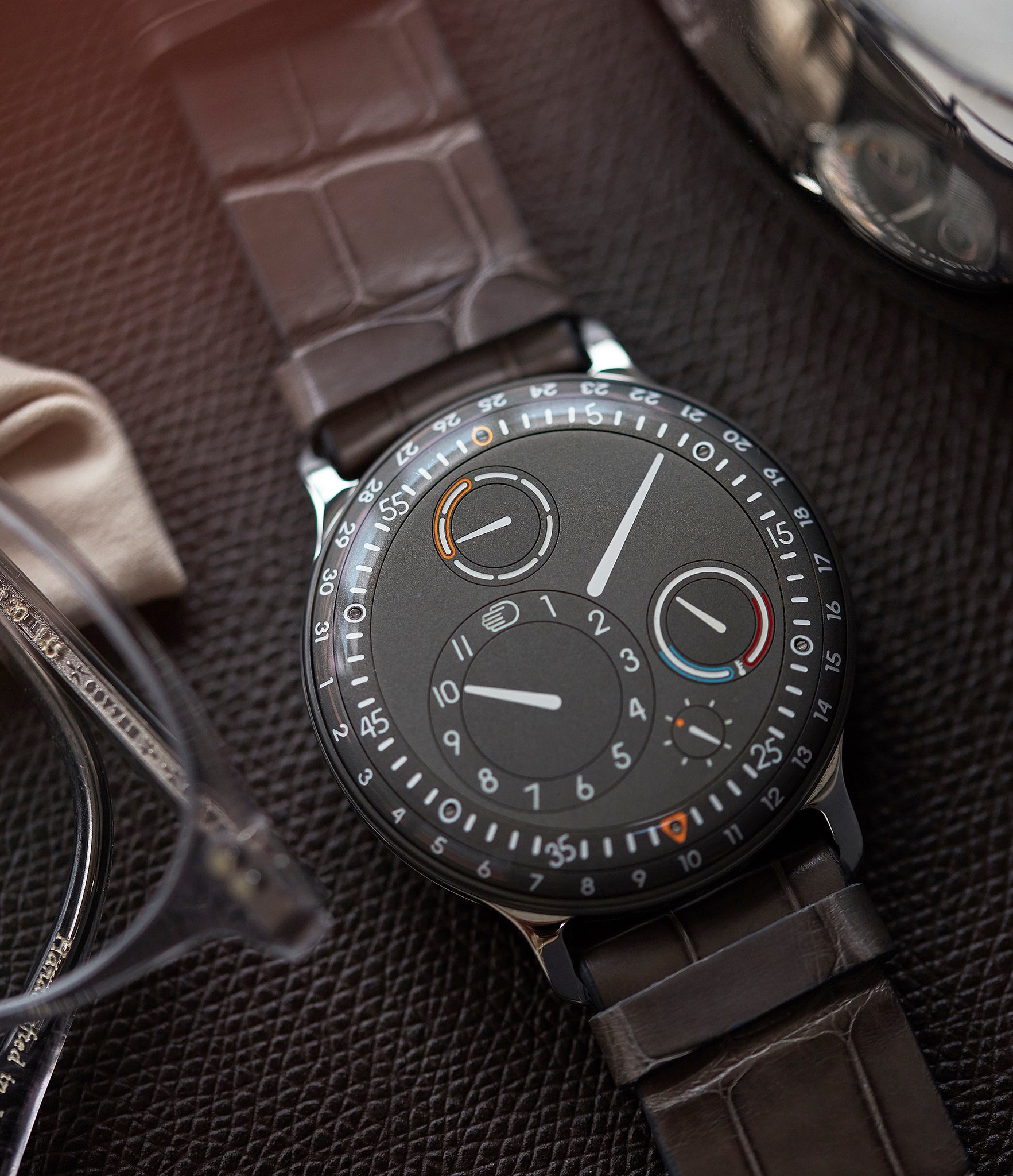 rare Ressence Type 3S oil-filled grey dial watch for sale online at A Collected Man London specialist of independent watchmakers