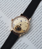buy Roger Smith rare watch Grande Panorama date flying tourbillon No. 1 red gold dress watch at A Collected Man approved reseller of independent watchmakers