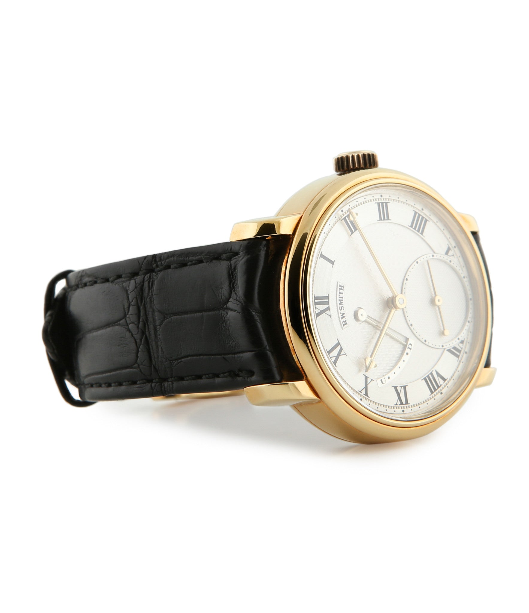 Buy Roger W. Smith's first Series 2 watch online in yellow gold with hand-made manual-winding movement from independent watchmaker at WATCH XCHANGE London