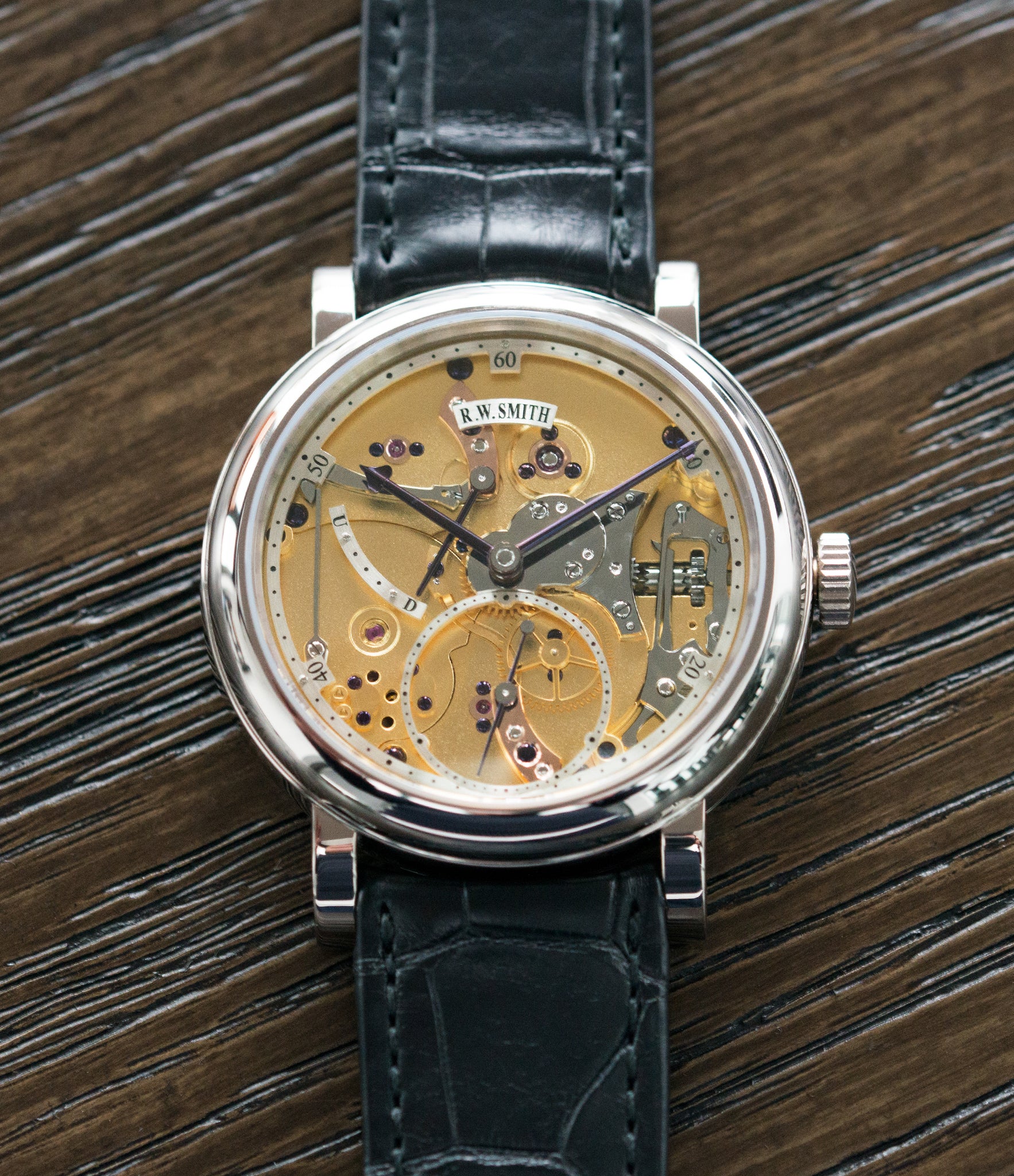 luxury men's dress watch Series II Roger Smith Open Dial white gold new watch for sale online at A Collected Man London specialist approved seller of independent watchmakers UK