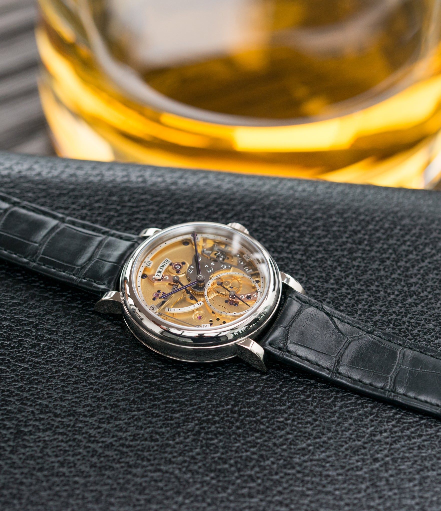 Roger Smith Series II Open Dial white gold new watch for sale online at A Collected Man London specialist approved seller of independent watchmakers UK
