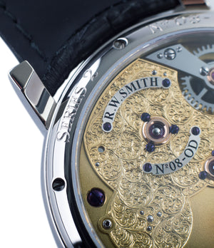 British hand-made watch Series II Roger Smith Open Dial white gold new watch for sale online at A Collected Man London specialist approved seller of independent watchmakers UK