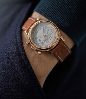 Order Paris Molequin watch strap Roger Dubuis grained tan calfskin leather quick-release springbars buckle handcrafted European-made for sale online at A Collected Man London