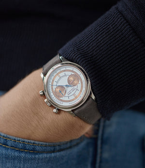 copper dial Roger Dubuis Hommage Pulsation scale chronograph H37 560 dress watch for sale online A Collected Man London UK specialist rare watches