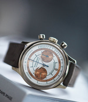 pre-owned Roger Dubuis Hommage Pulsation scale chronograph H37 560 copper dial dress watch for sale online A Collected Man London UK specialist rare watches
