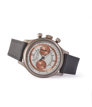 side-shot Roger Dubuis Hommage Chronograph two-tone copper sector dial rare watch for sale online A Collected Man London