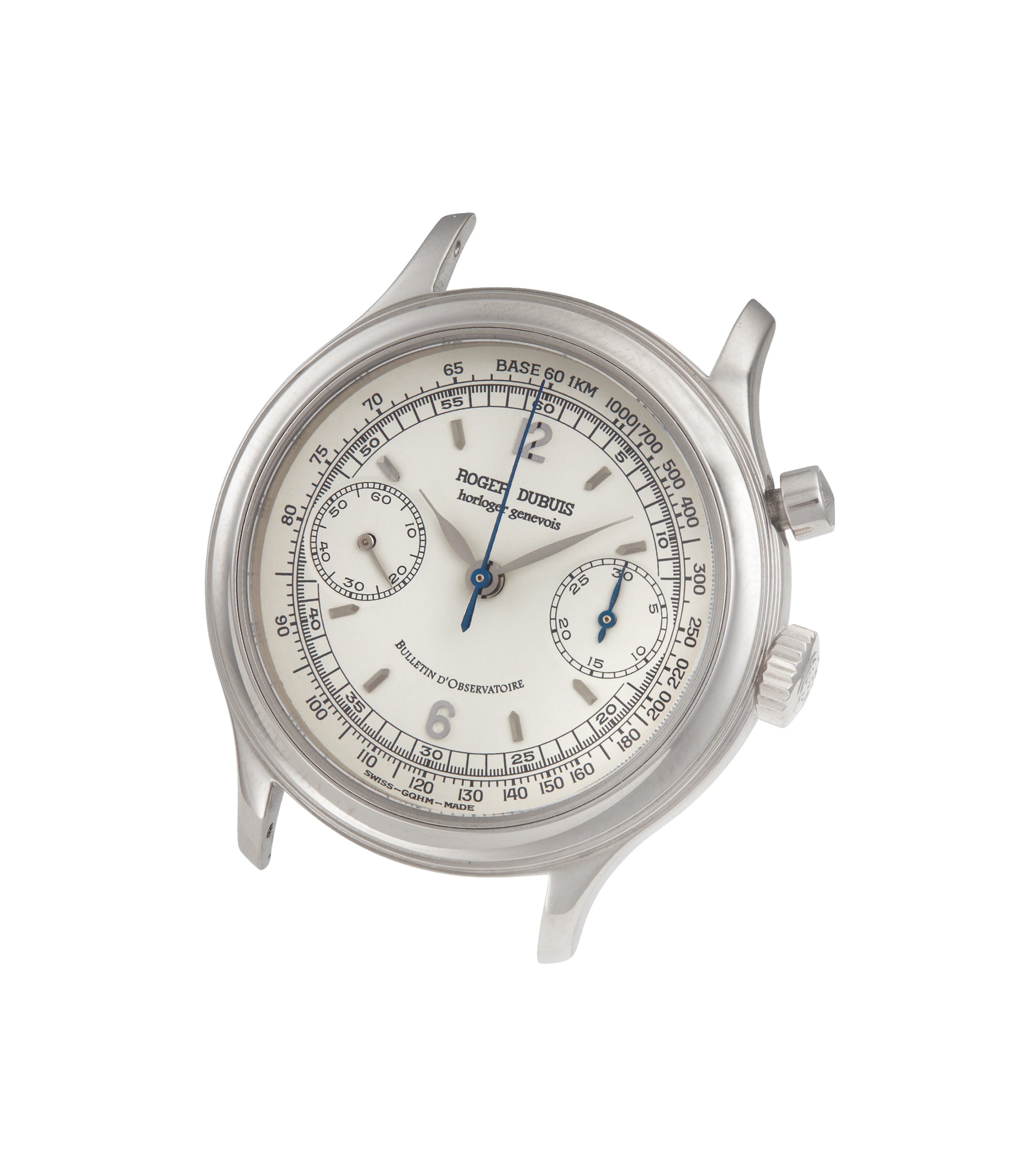 Front dial case | Roger Dubuis | Hommage | H40 500 | Monopusher | White Gold | Available worldwide at A Collected Man