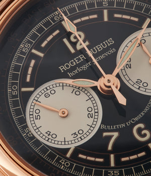 rare watch Roger Dubuis Hommage Chronograph Cal. RD56 H37 560 rose gold watch black dial for sale online at A Collected Man London UK specialist of rare watches