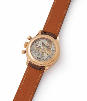 black dial Hommage Chronograph Roger Dubuis Cal. RD56 H37 560 rose gold watch for sale online at A Collected Man London UK specialist of rare watches