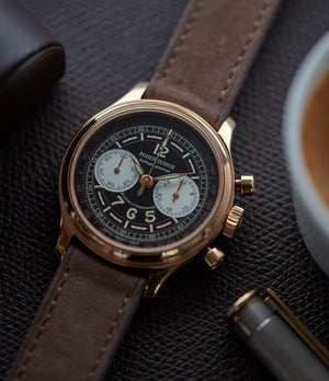 selling early Roger Dubuis Hommage Chronograph H37 560 Cal. RD56 rose gold watch black dial for sale online at A Collected Man London UK specialist of rare watches