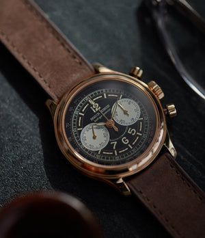 rose gold Roger Dubuis Hommage Chronograph H37 560 Cal. RD56 watch black dial for sale online at A Collected Man London UK specialist of rare watches