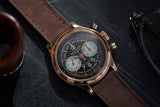 Roger Dubuis Hommage Chronograph H37 560 black dial Cal. RD56 rose gold watch for sale online at A Collected Man London UK specialist of rare watches