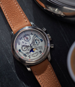limited edition Roger Dubuis Hommage H40 Chronograph Perpetual Calendar bi-retrograde white gold watch for sale online at A Collected Man London UK specialist of independent watchmakers