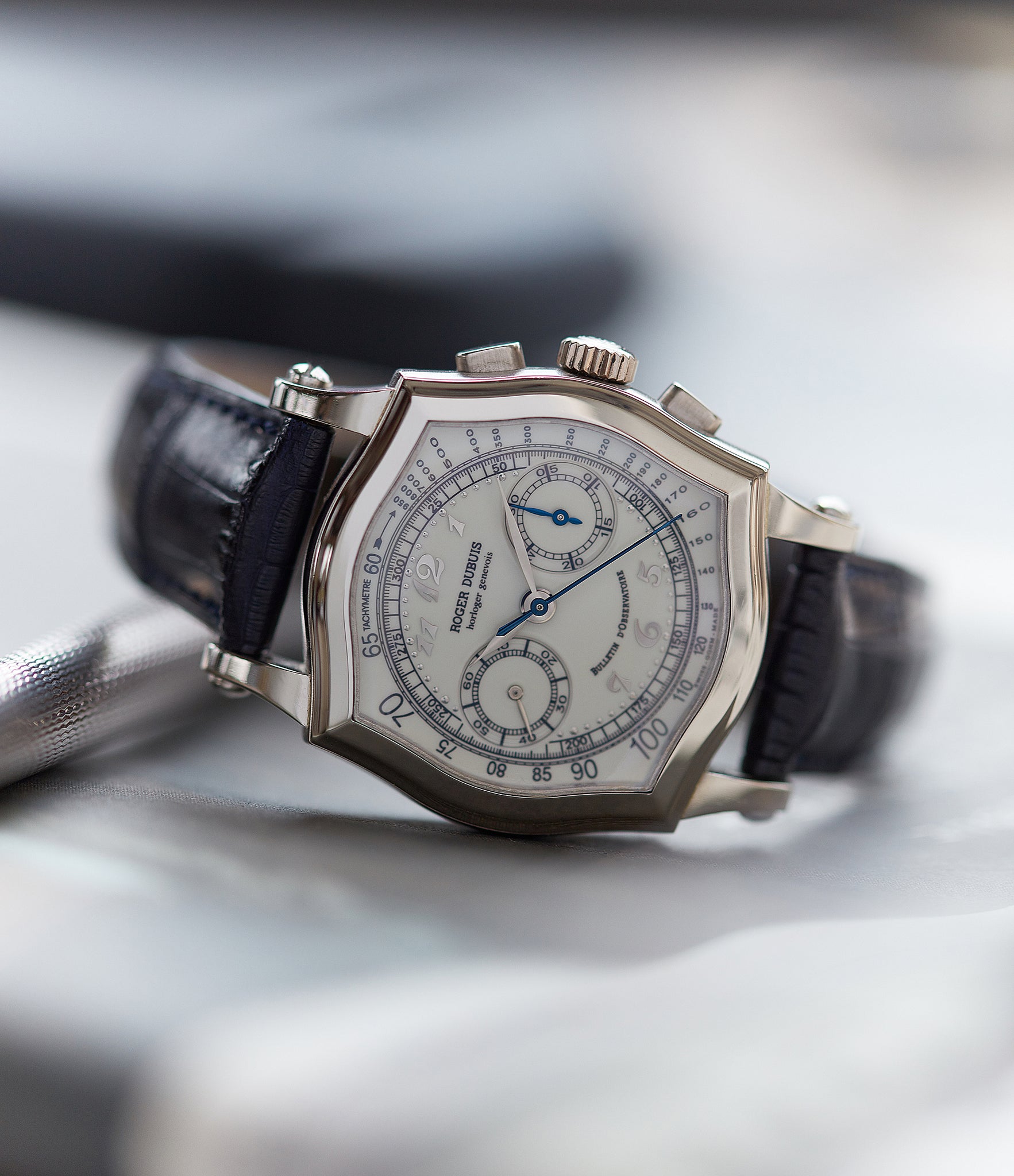Roger Dubuis Sympathie Chronograph S37 Limited Edition white gold dress watch from independent watchmaker for sale online at A Collected Man London UK specialist of rare watches
