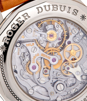 hand-finished RD56 Chronometer-graded early Roger Dubuis Hommage Chronograph Monopusher black dial white gold rare watch 