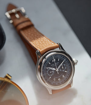 men's luxury watch Hommage Chronograph Roger Dubuis Monopoussoir black dial RD56 Chronometer-graded white gold