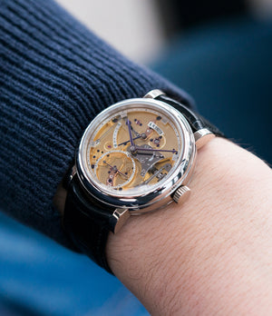 men's luxury watch Series 2 Open Dial Roger W. Smith white gold rare hand-made dress watch for sale online at A Collected Man London UK specialist of rare independent watches