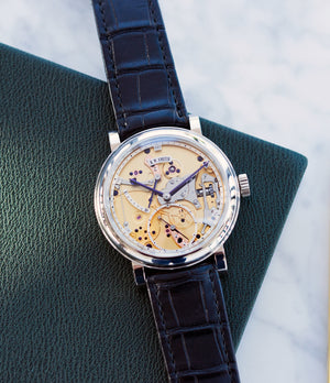 buying Roger W. Smith Series 2 Open Dial white gold rare hand-made dress watch for sale online at A Collected Man London UK specialist of rare independent watches