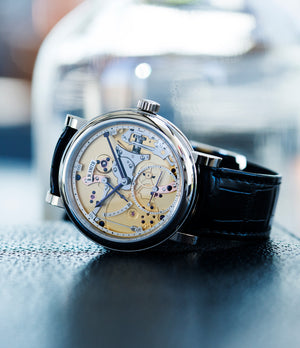 rare Roger W. Smith Series 2 Open Dial white gold rare hand-made dress watch for sale online at A Collected Man London UK specialist of rare independent watches