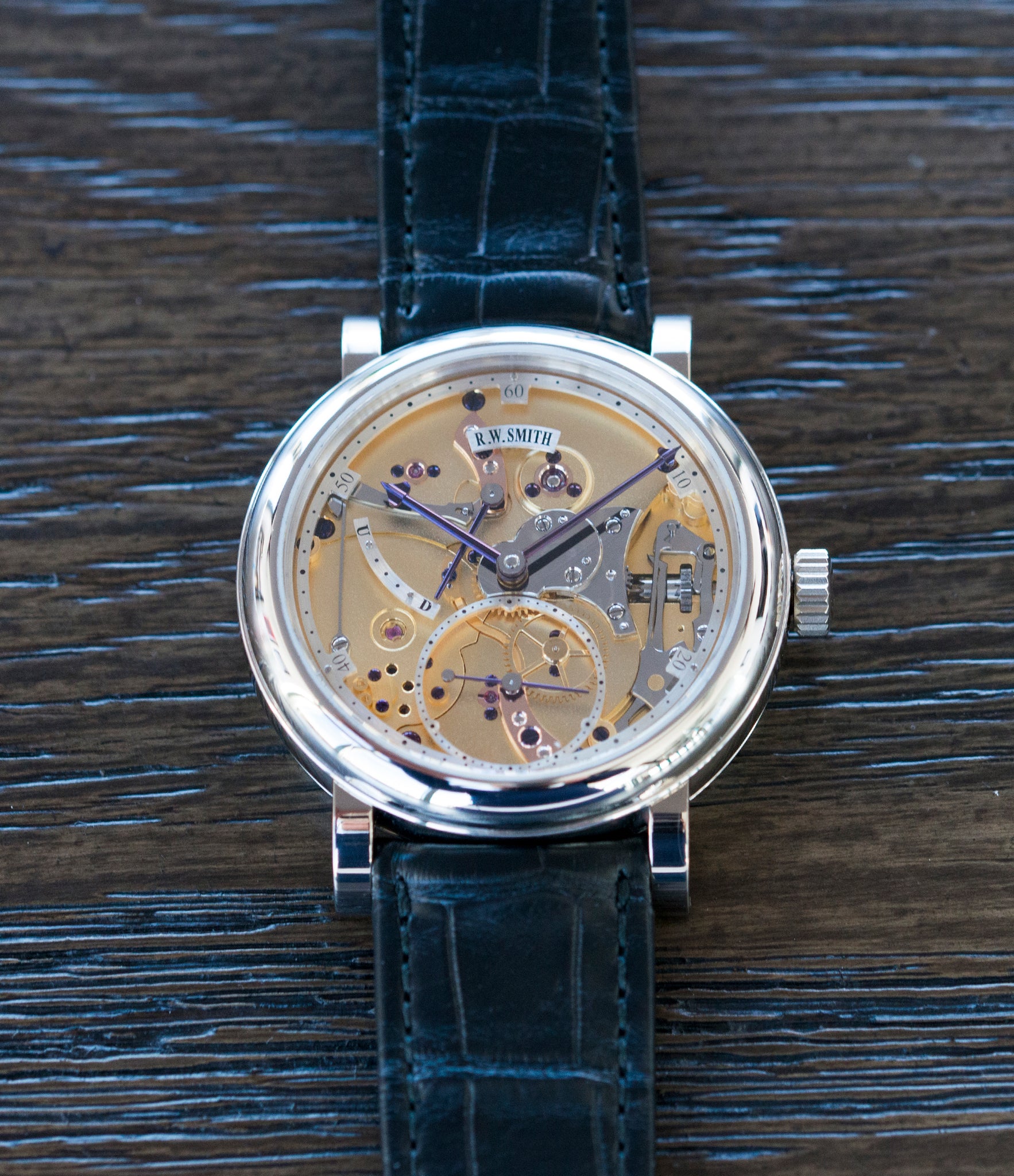 Series 2 Roger W. Smith Series 2 Open Dial white gold rare hand-made dress watch for sale online at A Collected Man London UK specialist of rare independent watches